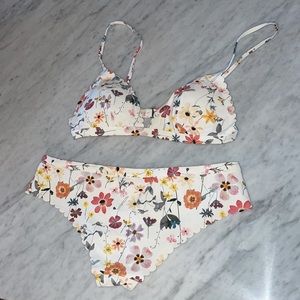 H&M two piece floral swimwear